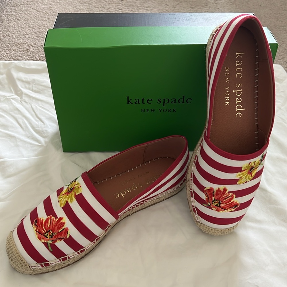 Kate Spade Red and White Floral Espadrilles - Picture 5 of 5
